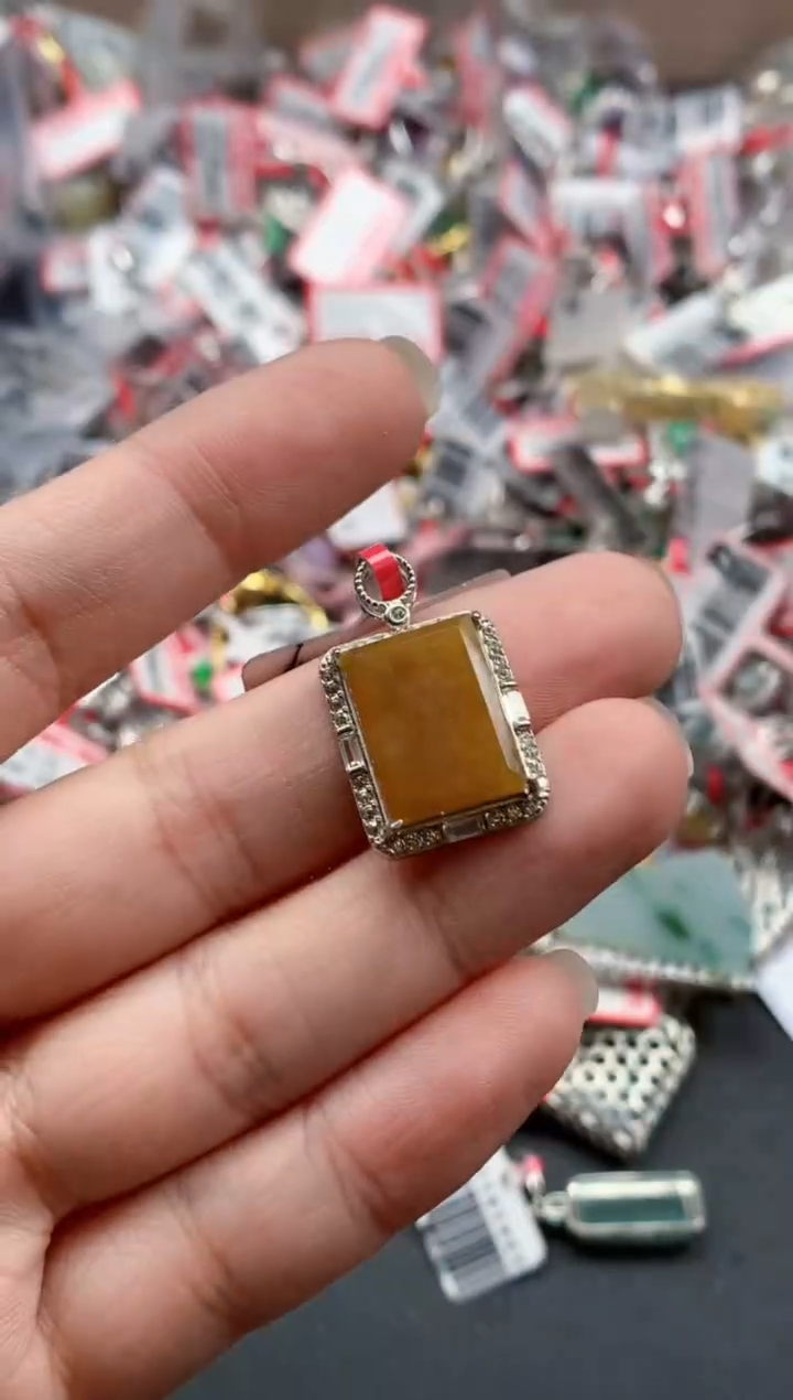 银S925镶嵌戒指翡翠天然A货缅甸翡翠