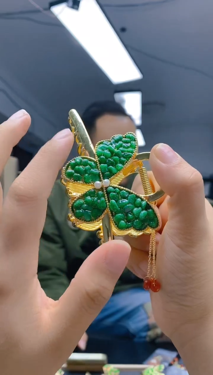 【闪购商品】翡翠耳饰合金336翡翠发簪