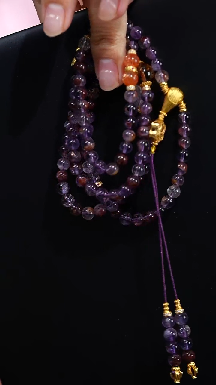 未镶嵌颈饰水晶S53781多样性发一紫钛多圈项链