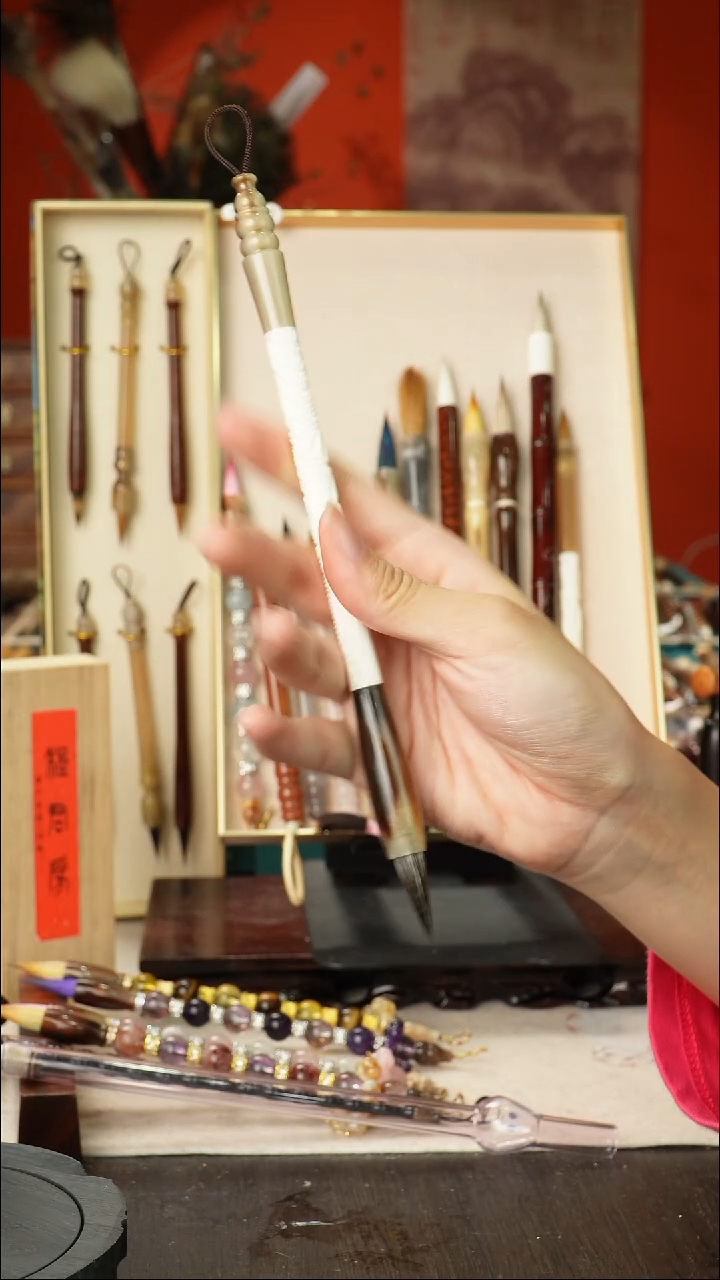 孤品高货毛笔链接 清水试笔 蘸墨不退