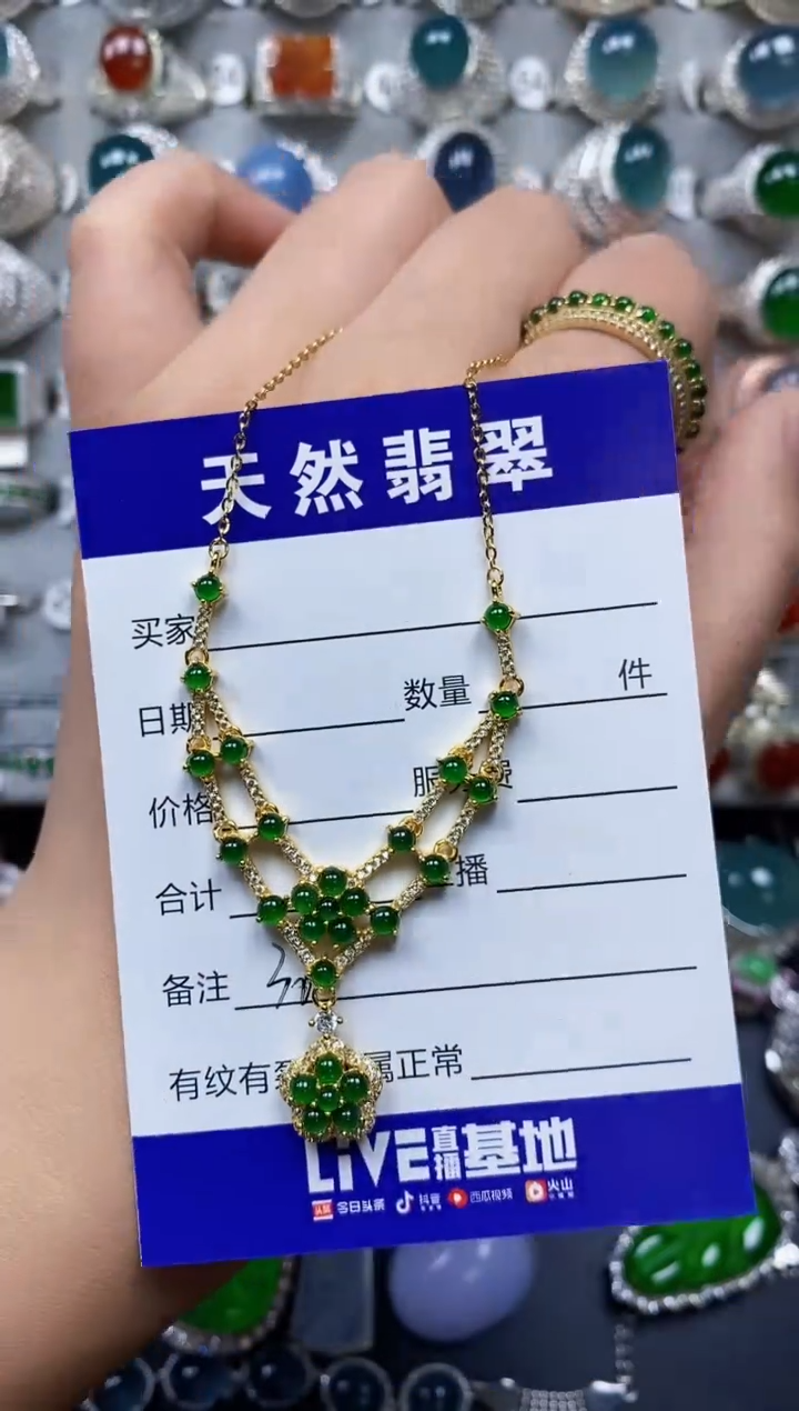 【闪购商品】翡翠颈饰银S925镶嵌0300