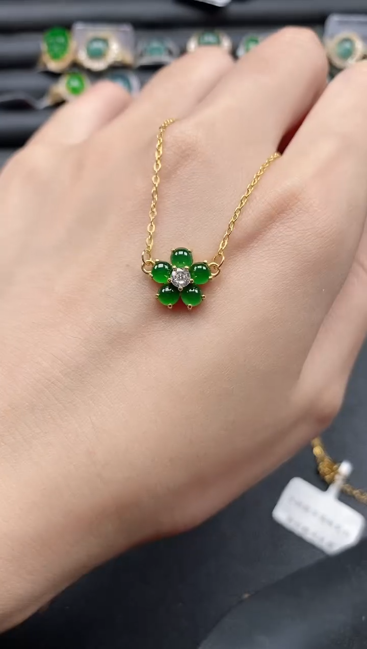 翡翠戒指银S925镶嵌5151-4