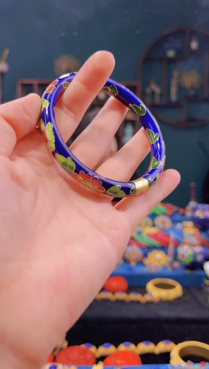 景泰蓝手镯银蓝宝蓝色