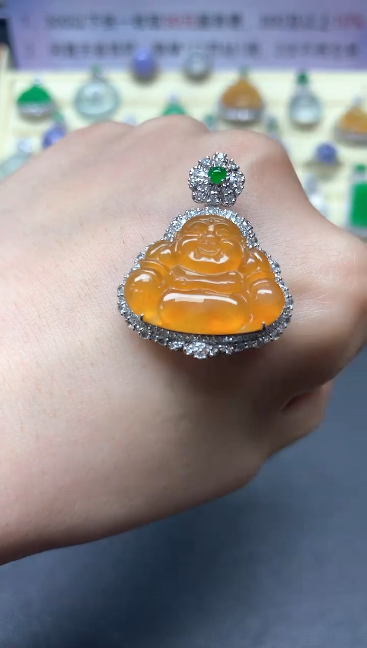 【闪购商品】翡翠吊坠(不含链)18K金镶嵌吊坠|11000+1100