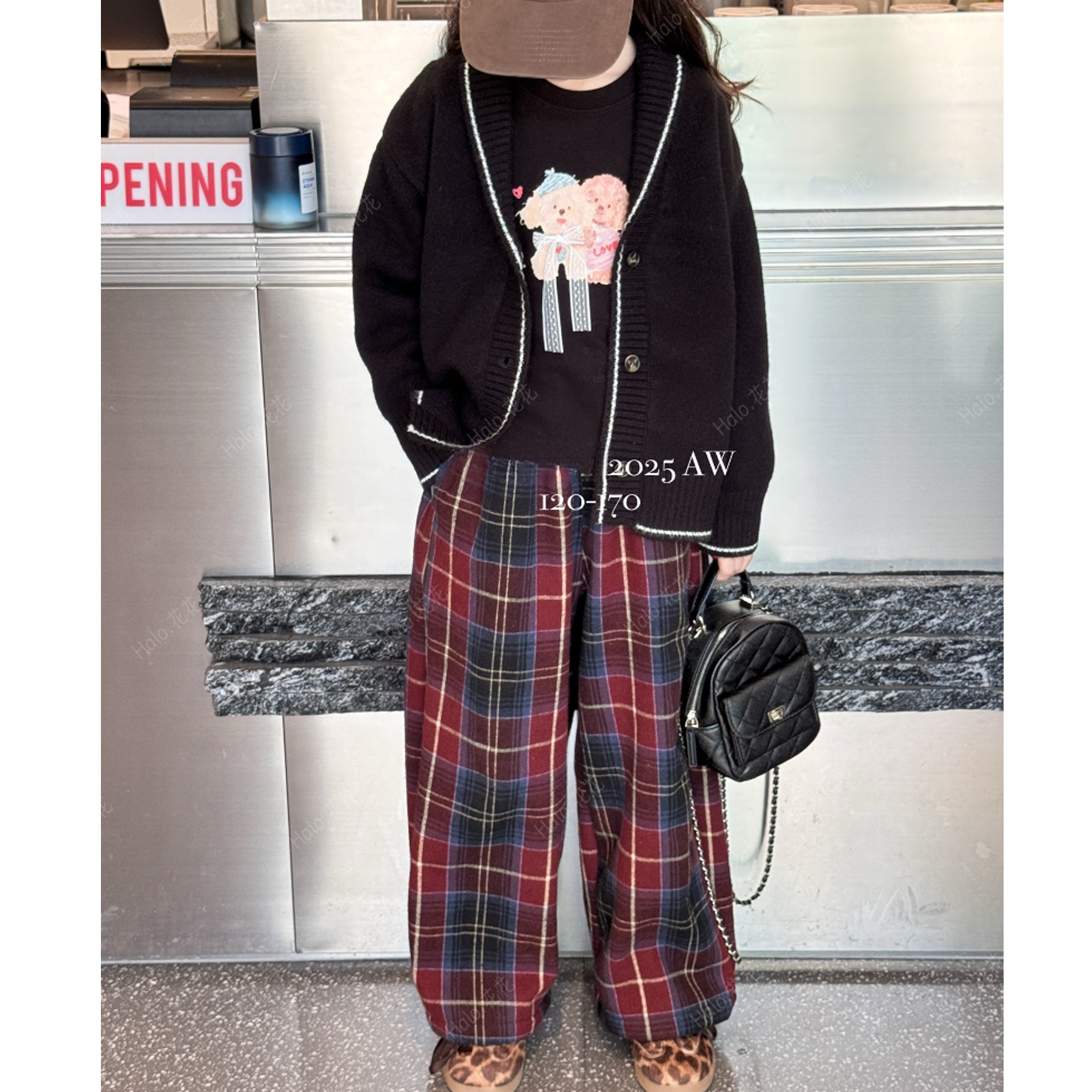 【豪宝贝】2025FW红格加厚直筒裤5876