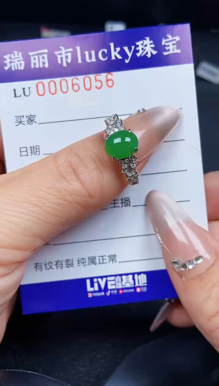 翡翠银S925镶嵌颈饰6056