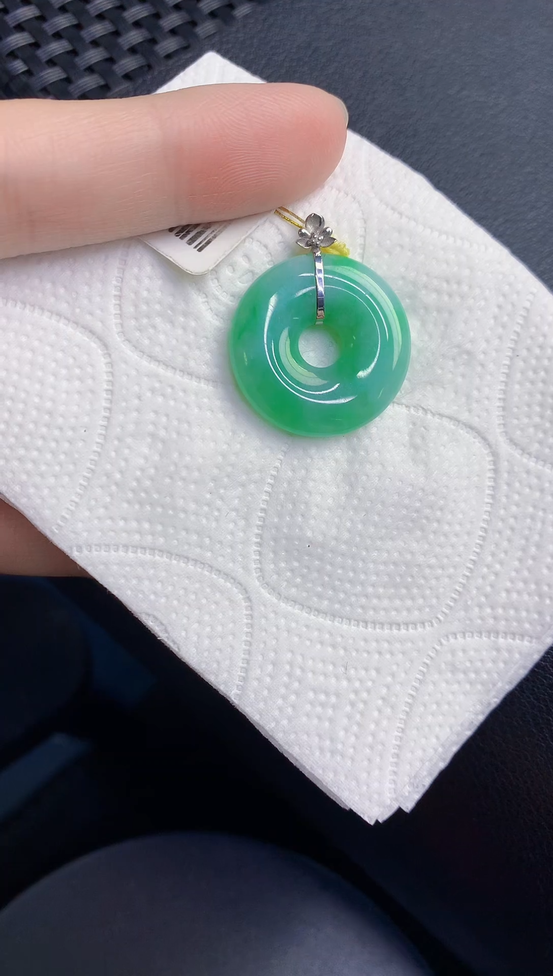 颈饰18K金镶嵌翡翠天然翡翠缅甸A货