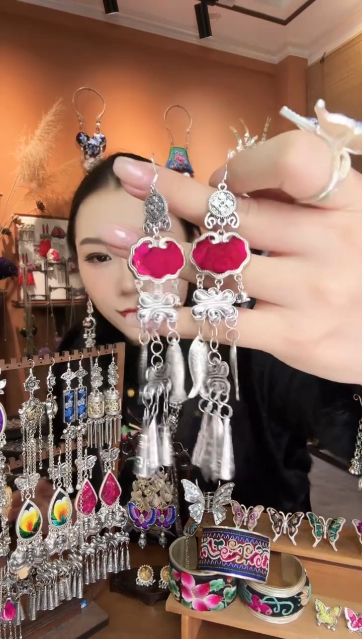 刺绣纯手工民族风耳环