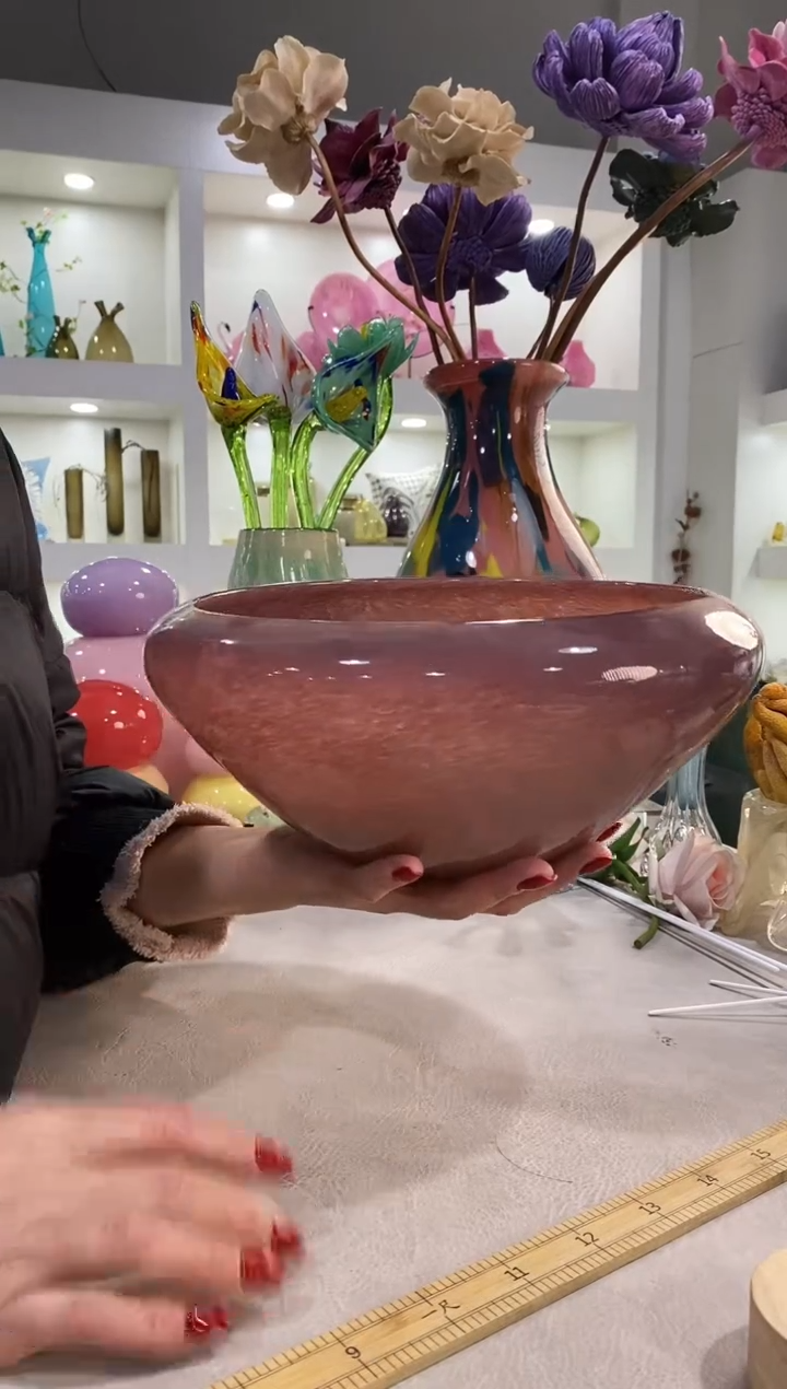 慕忆家手作琉璃花瓶微瑕