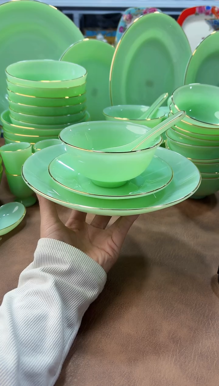 玉瓷盘碟碗勺四件套6套