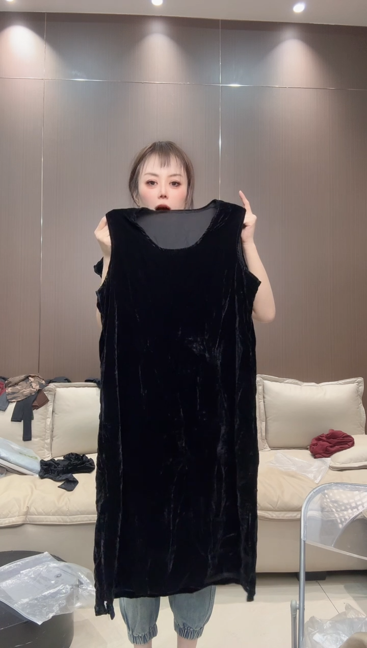 无弹丝绒背心裙M