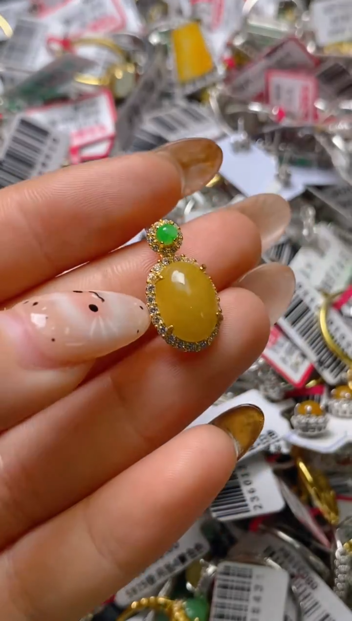 银S925镶嵌戒指翡翠百内无证书