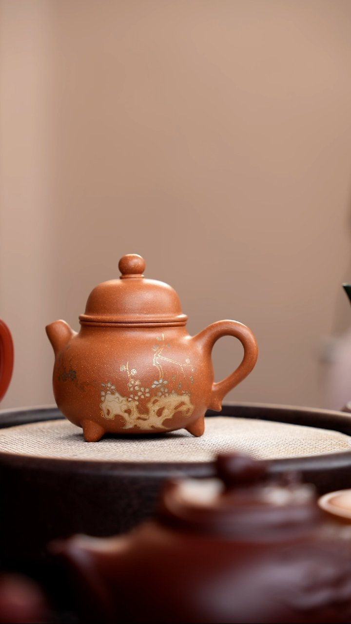 【闪购商品】紫砂茶壶段泥萌萌哒描银