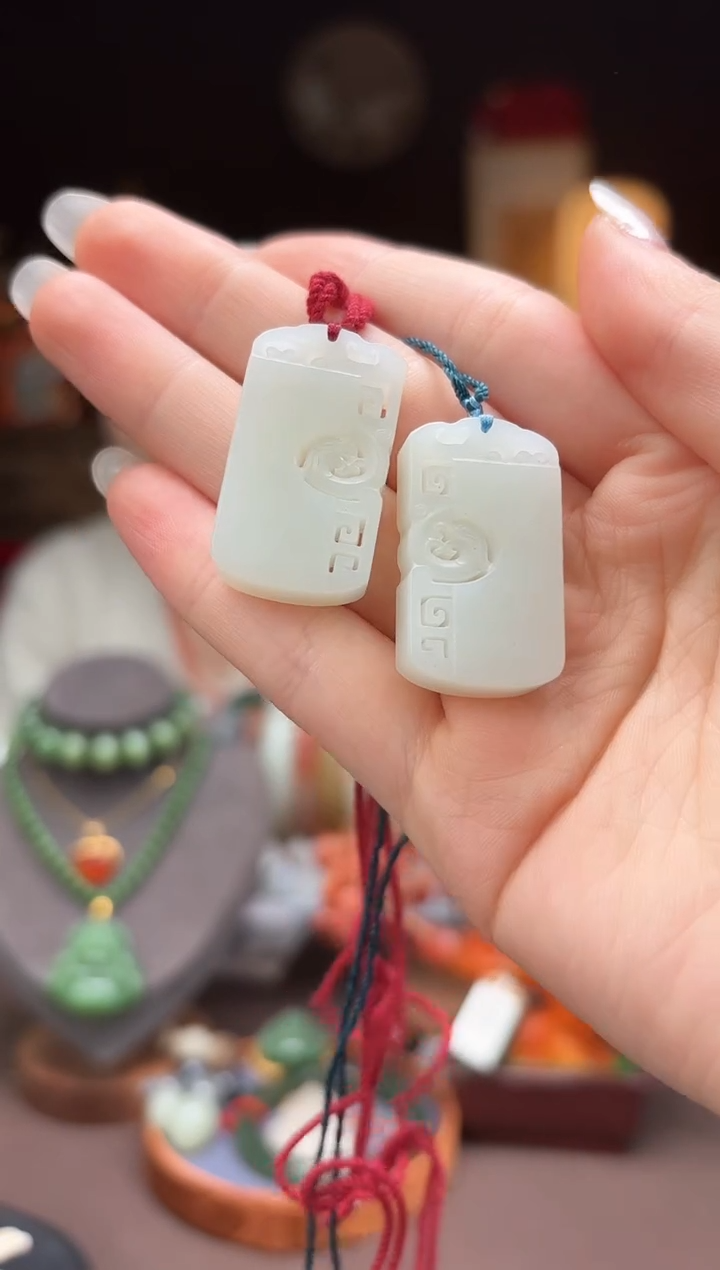 【闪购商品】和田玉A50-龙凤对牌未镶嵌-