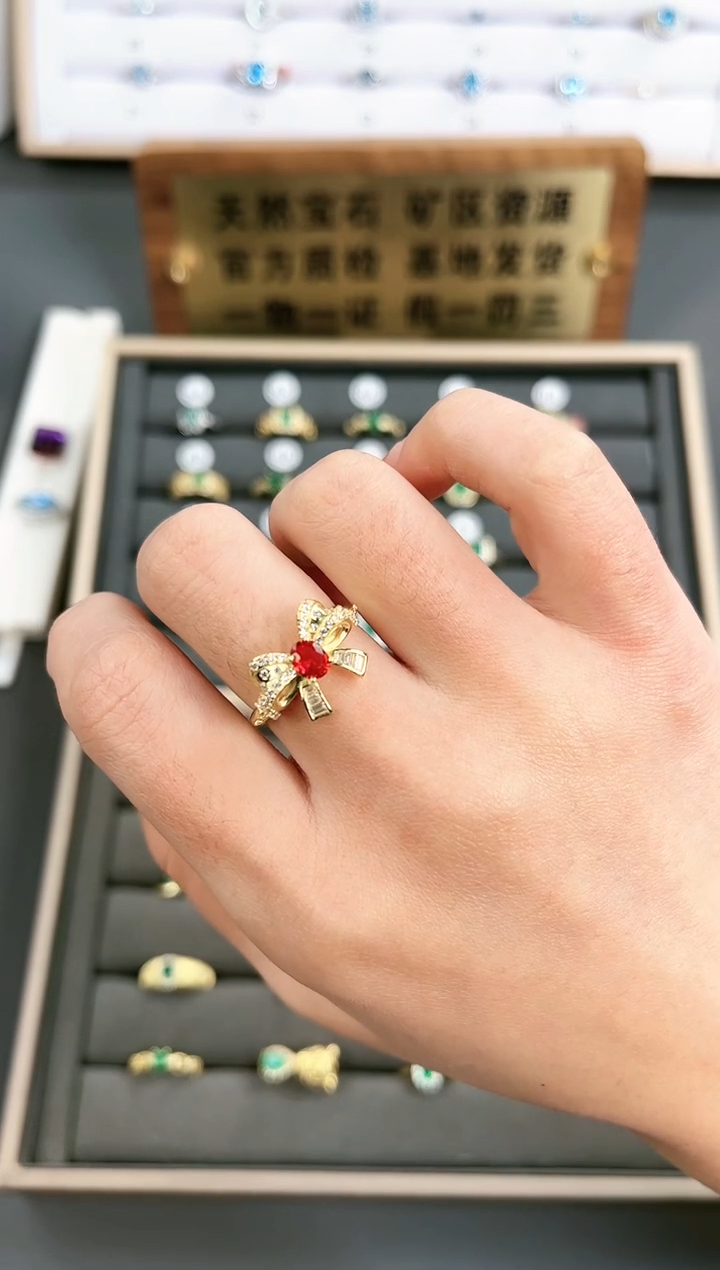 【闪购商品】蓝宝石戒指银S925镶嵌K-040