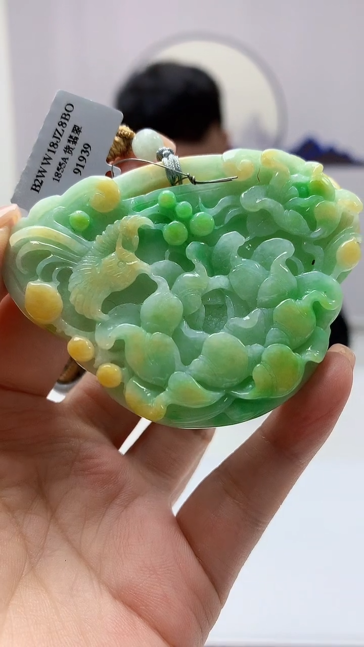 【闪购商品】定制翡翠未镶嵌4925ms-毛货116花鸟