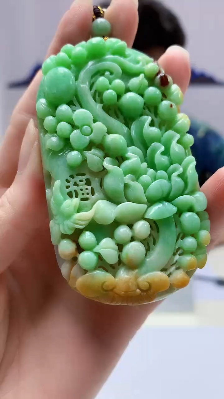 【闪购商品】定制翡翠未镶嵌4688zm-毛货挂件花牌177