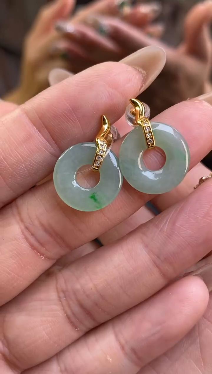 颈饰银S925镶嵌翡翠净货17355