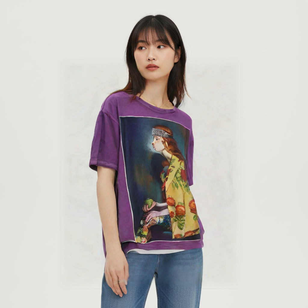 99新 GUCCI/古驰 古驰紫色T恤女装M码95新