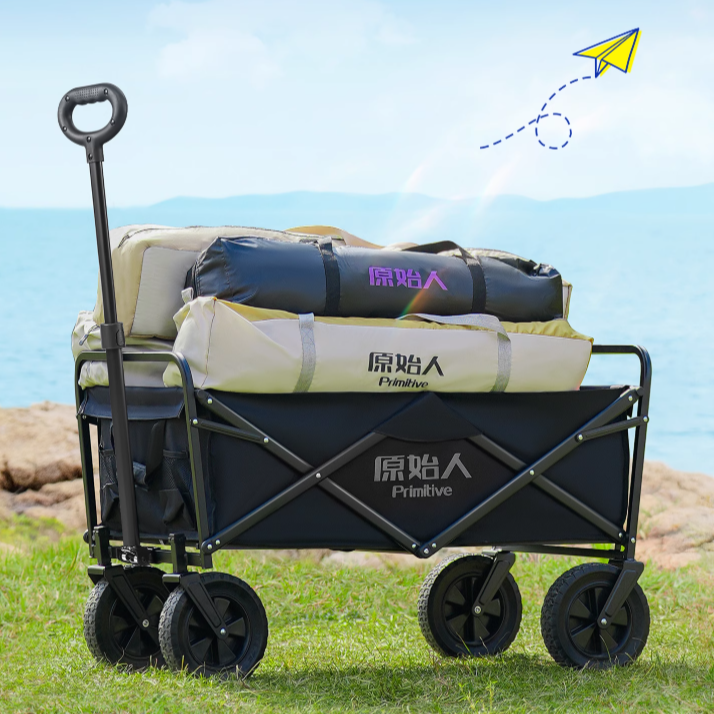 【原始人推车合集】手推户外折叠营地拖车野餐野营儿童可躺快递旅行