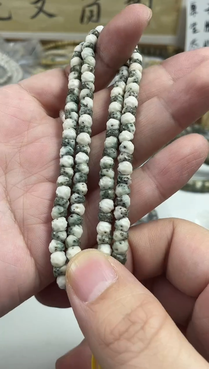 手串星月菩提原生态石玉料纯手工无相蒜瓣大肠6mm