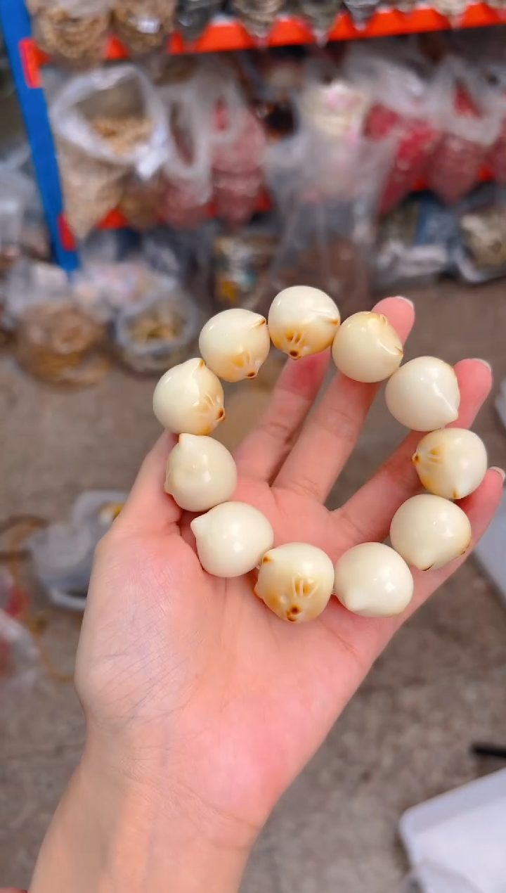 吊坠菩提根/象牙果大卡猫咪头单圈素