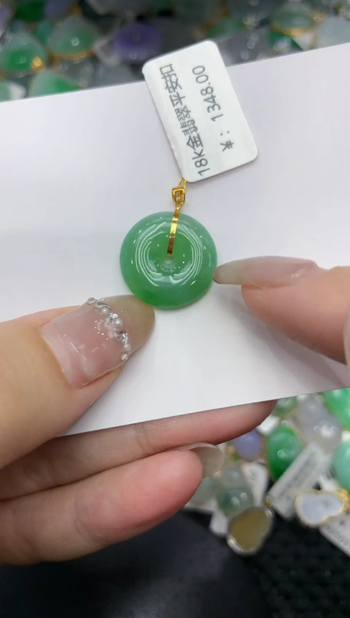 【闪购商品】翡翠颈饰18K金镶嵌222222222