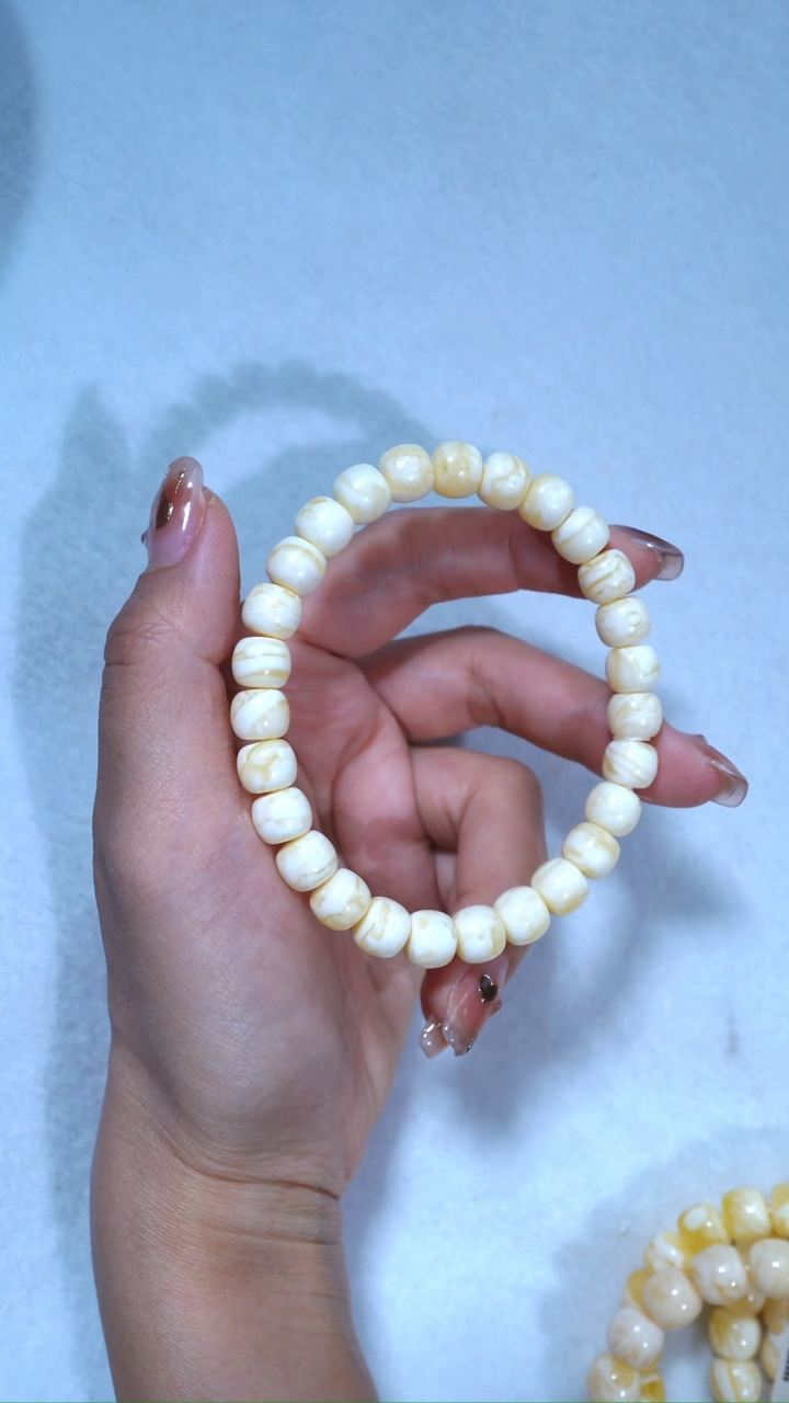 【闪购商品】蜜蜡手链未镶嵌收藏级9mm瓷白浓蜡虎皮妖花