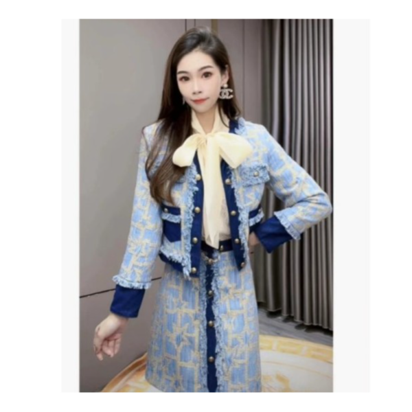 2024优雅气质复古百搭显瘦秋冬长袖套装高端女装两件套F2331978