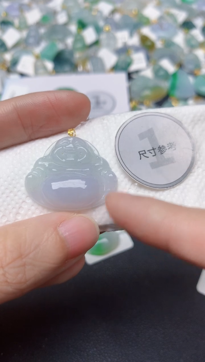 颈饰18K金镶嵌翡翠天然缅甸A货翡翠