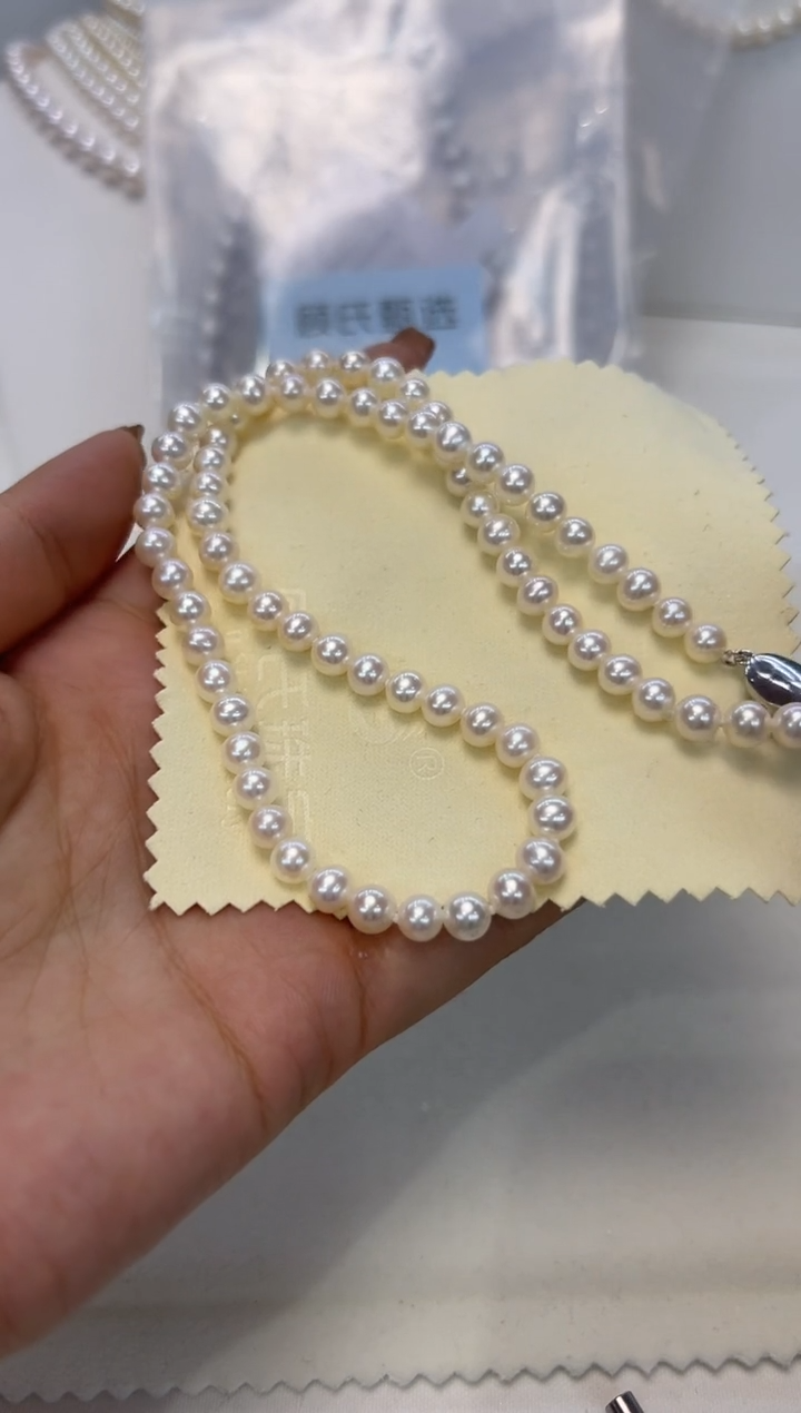 淡水珍珠银S925镶嵌颈饰6-6.5MM