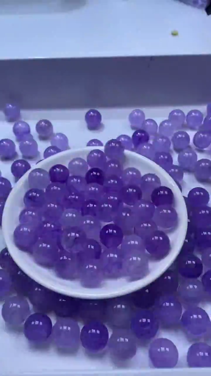 颈饰未镶嵌水晶W3242-紫色碧玺14mm*3颗