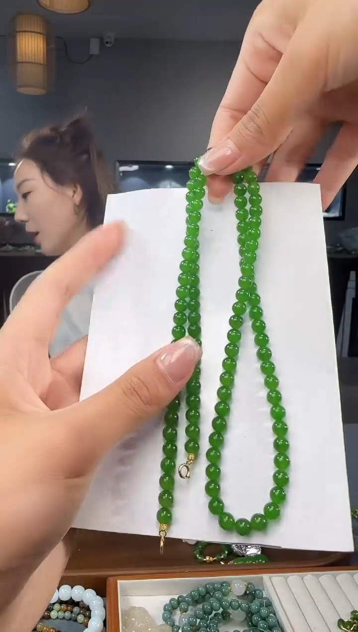 和田玉18K金镶嵌吊坠(不含链)1