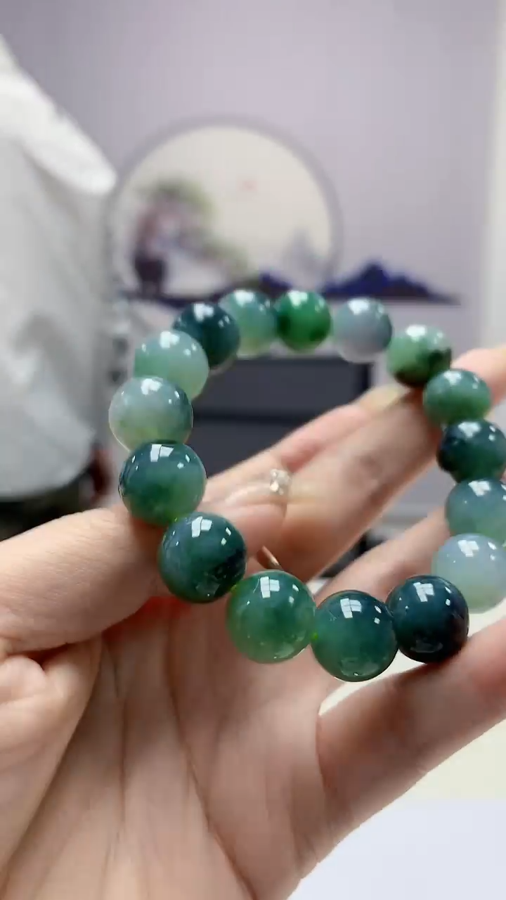 【闪购商品】定制翡翠未镶嵌5028DD-毛货手串154