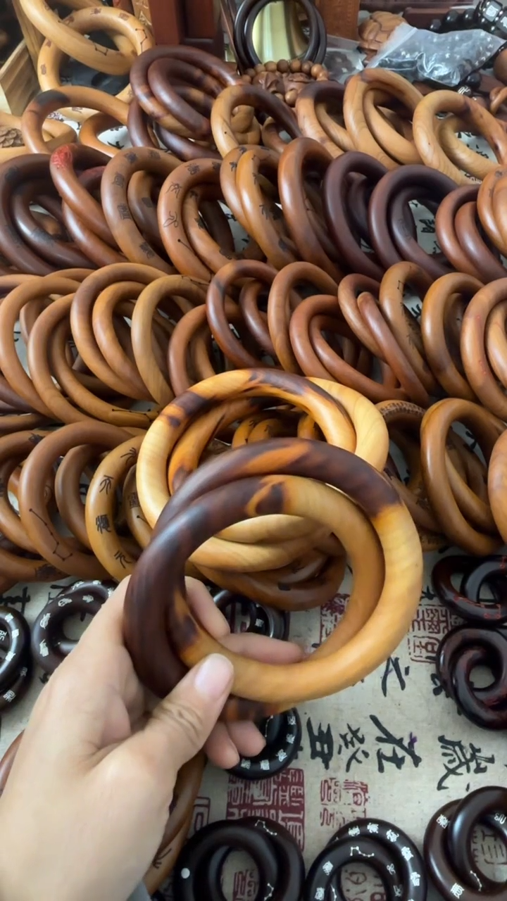 枣木唐*可乾坤圈桃木80圈口一物一拍