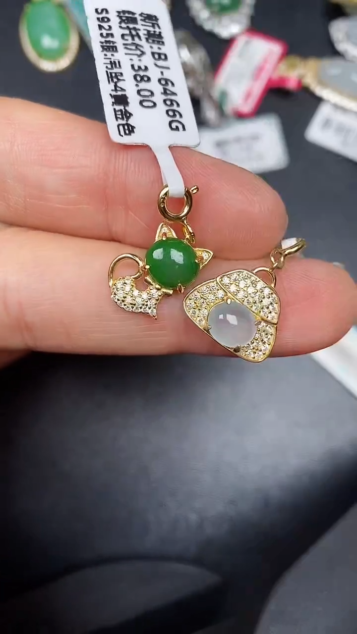 银S925镶嵌戒指翡翠3870