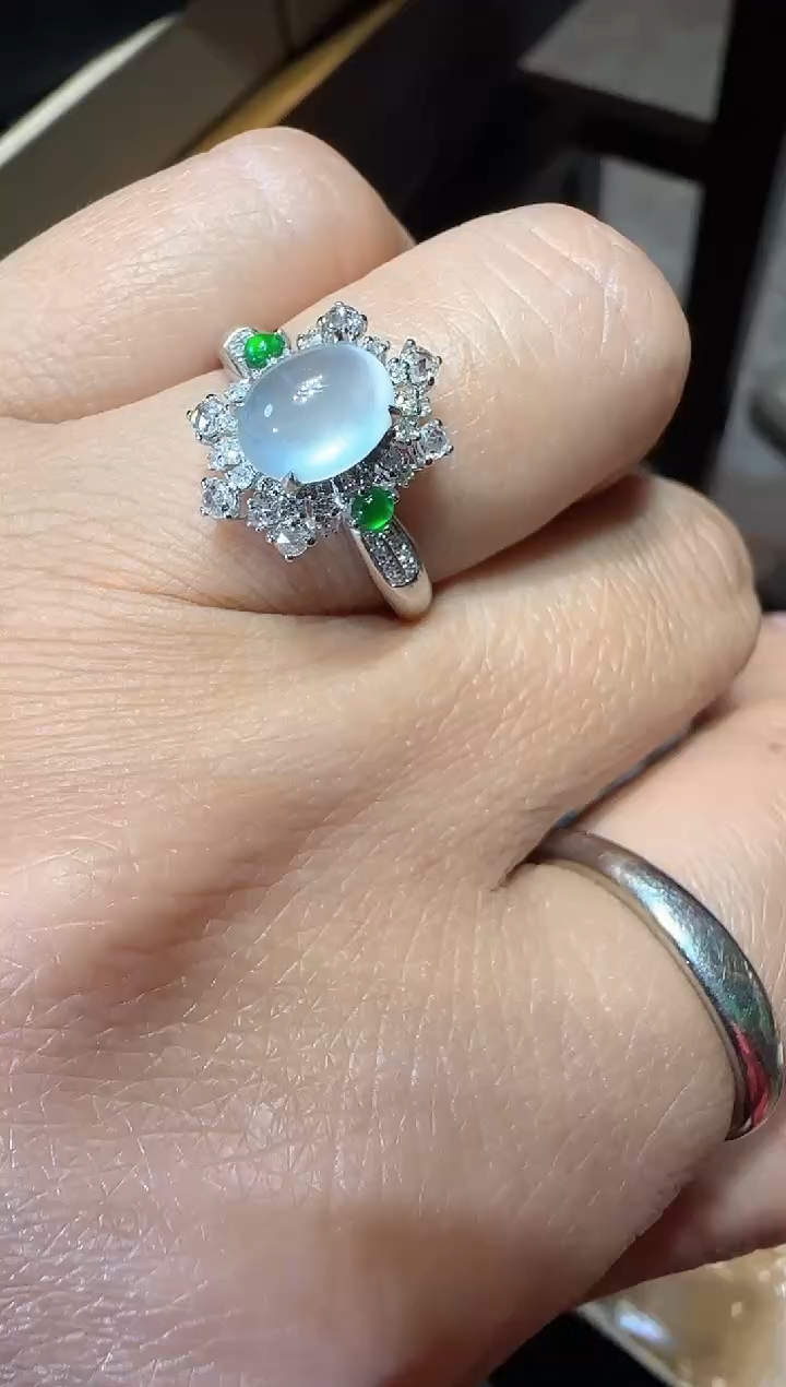 【闪购商品】翡翠戒指18K金镶嵌戒指