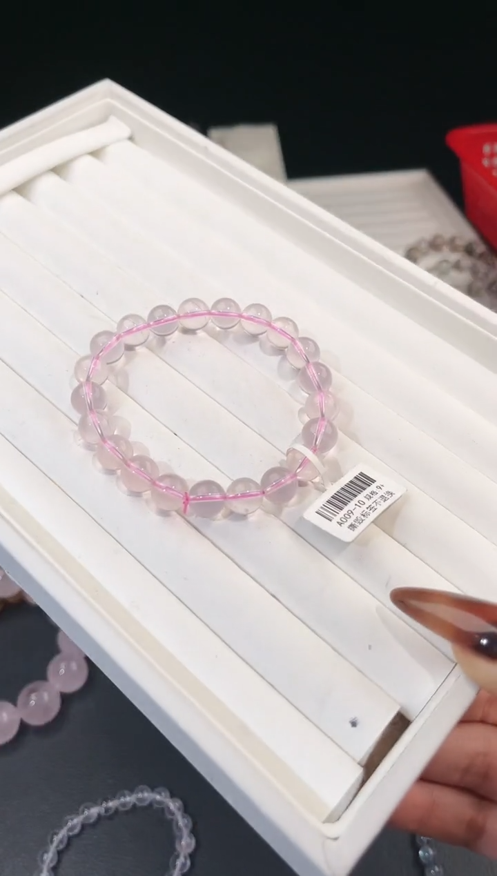 【闪购商品】水晶手链未镶嵌多样性发一莫粉9mm