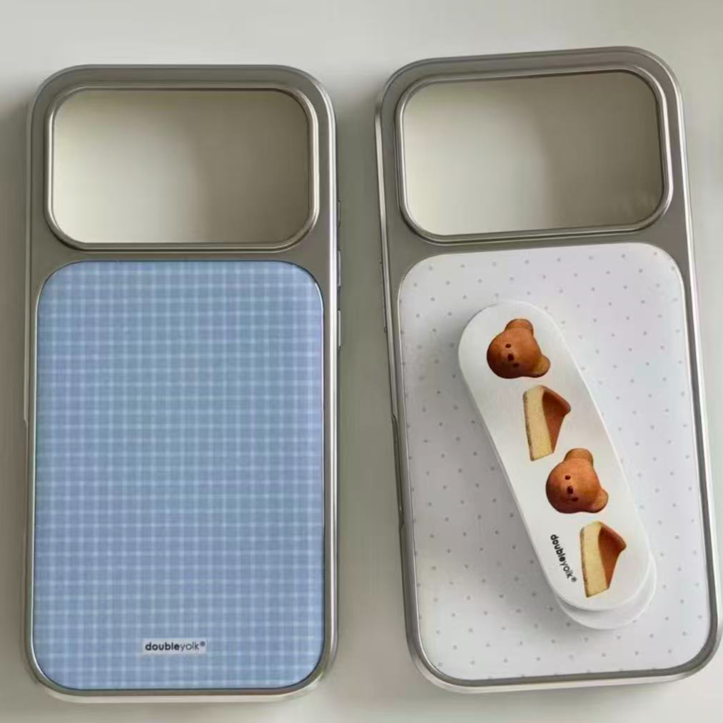 银边滴胶波点格纹创可贴支架适用iPhone17promax手机壳苹果16/15/