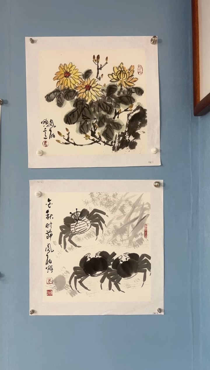 国画好****行马凤柏老师双条屏