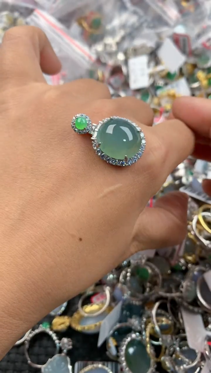 银S925镶嵌戒指翡翠4444-----3