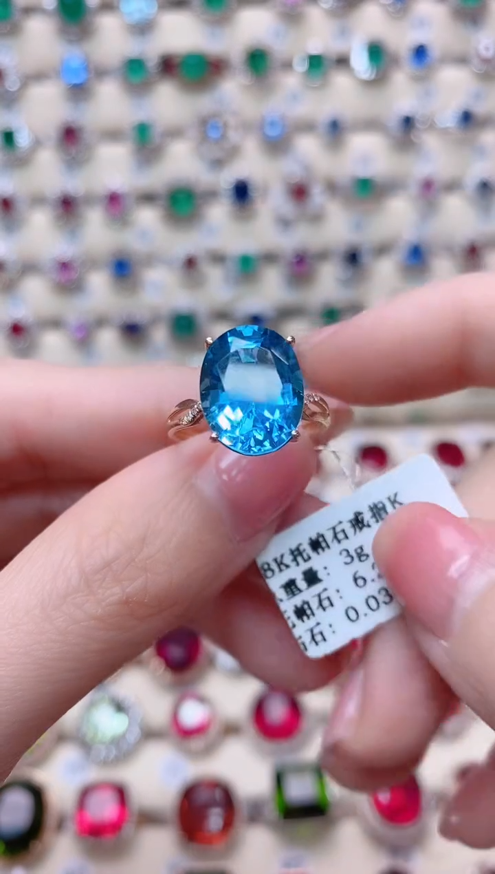 【闪购商品】托帕石18K金戒指18K金镶嵌1