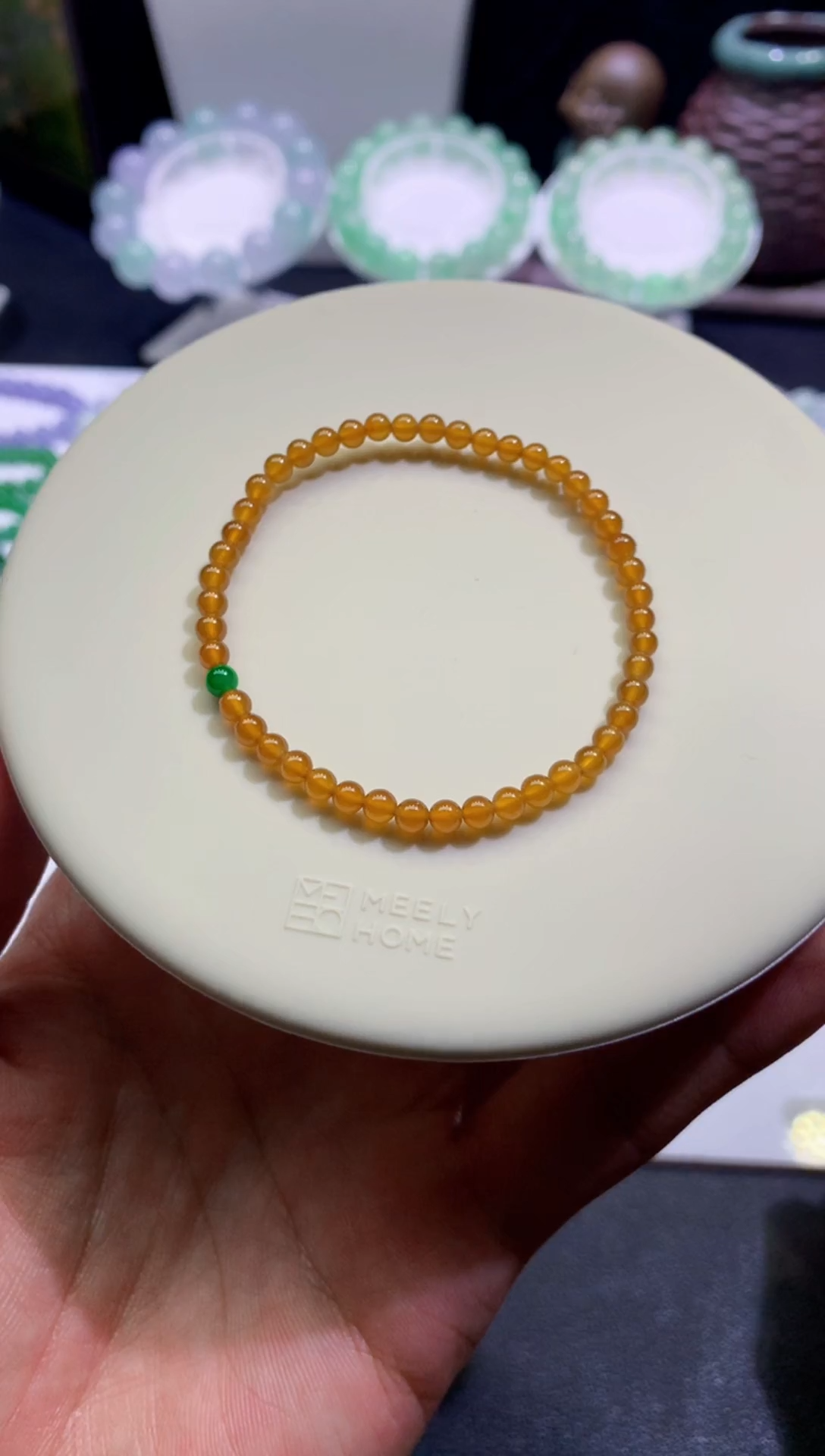 未镶嵌手链翡翠天然缅甸翡翠A货冰黄翡手串卡3.7mm