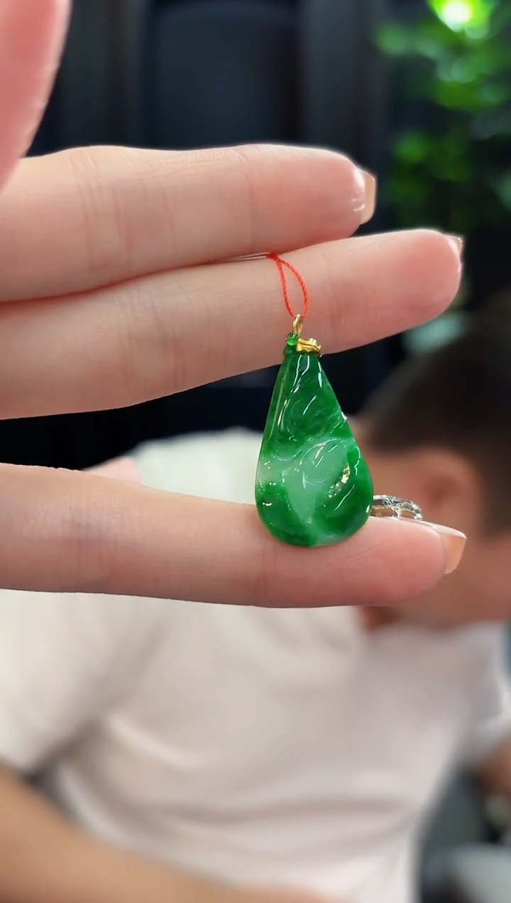 吊坠(不含链)18K金镶嵌翡翠 缅甸A货/支持复检/一件