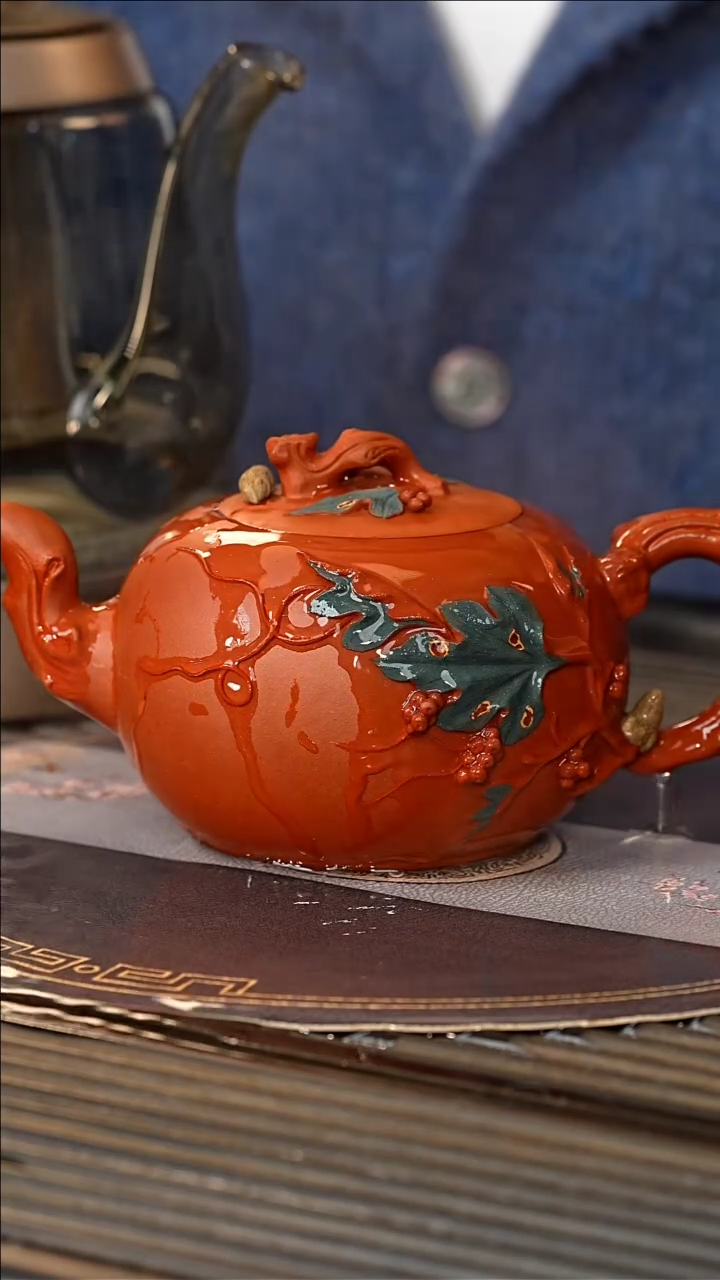 【闪购商品】紫砂茶壶GHJ 清水泥 松鼠葡萄 