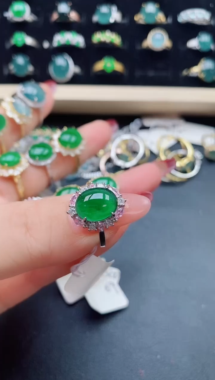 【闪购商品】翡翠戒指银S925镶嵌50805