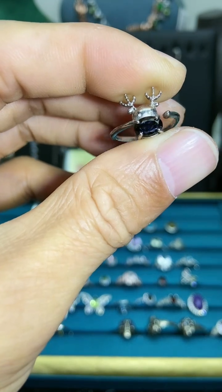 【闪购商品】尖晶石戒指银S925镶嵌1121