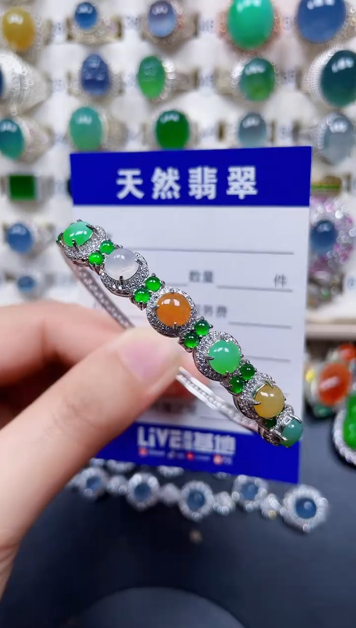 银S925镶嵌戒指翡翠235