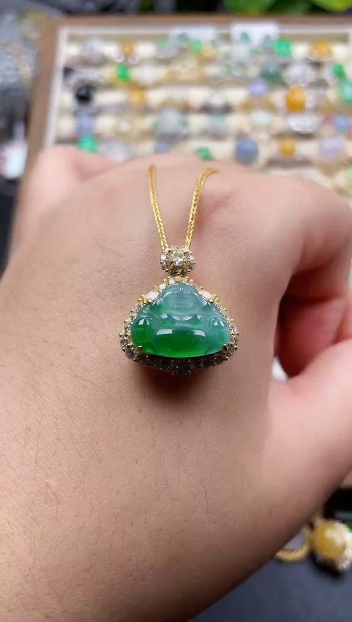 颈饰银S925镶嵌翡翠147