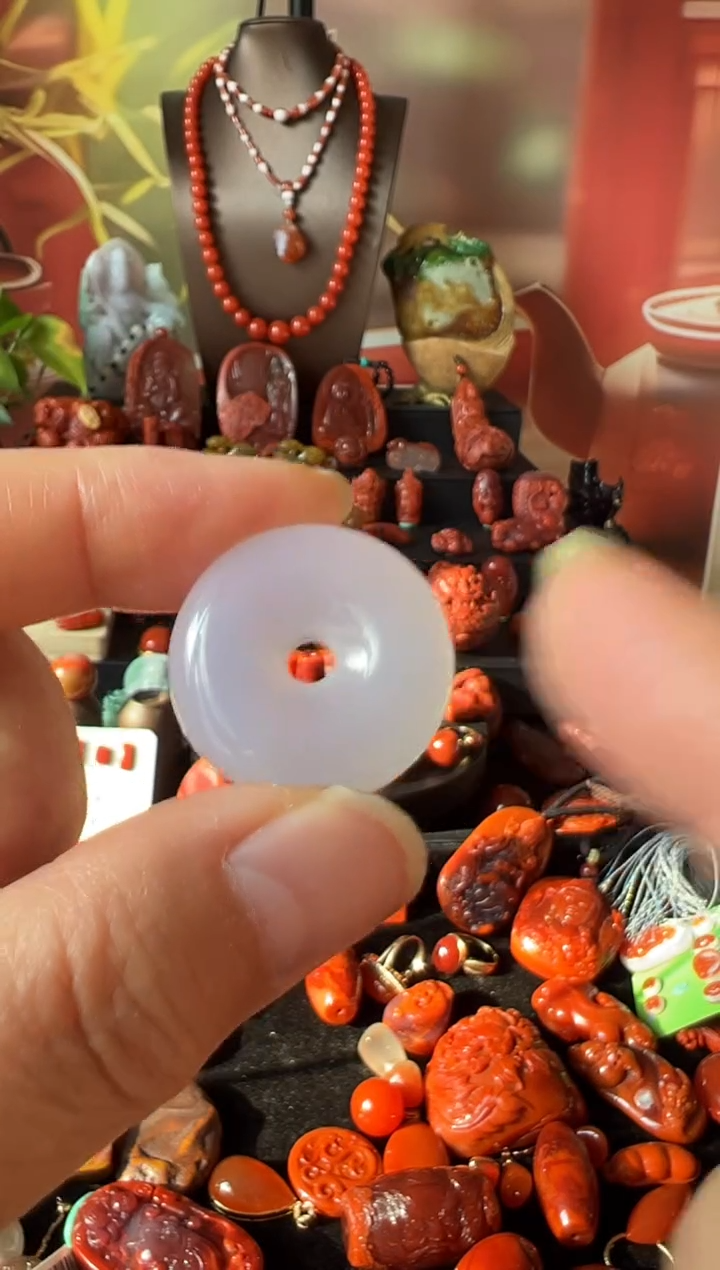 未镶嵌平安扣玛瑙/玉髓紫冻平安扣